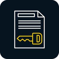 Document Line Yellow White Icon vector