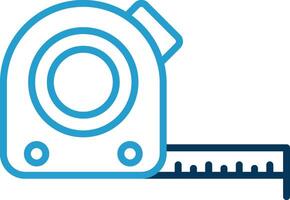 Tape Measure Line Blue Two Color Icon vector