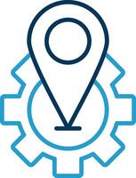 Location Line Blue Two Color Icon vector
