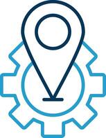 Location Line Blue Two Color Icon vector