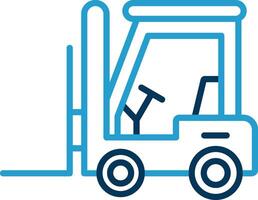 Forklift Line Blue Two Color Icon vector