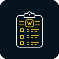 Document Line Yellow White Icon vector