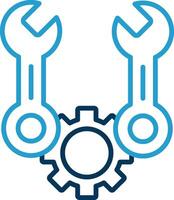 Spanner Line Blue Two Color Icon vector