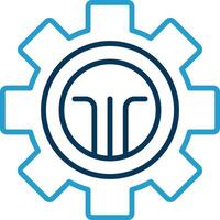 Cog Line Blue Two Color Icon vector