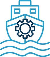 Boat Line Blue Two Color Icon vector