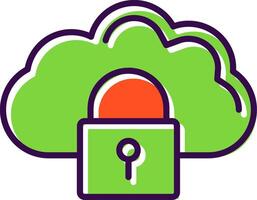 Cloud Security filled Design Icon vector