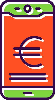 Euro Mobile Pay filled Design Icon