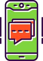 Mobile Chat filled Design Icon vector