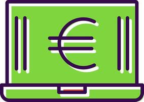 Euro Laptop filled Design Icon vector