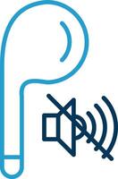 Earbud Line Blue Two Color Icon vector