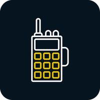 Walkie Talkie Line Yellow White Icon vector