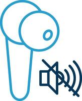 Earbud Line Blue Two Color Icon vector
