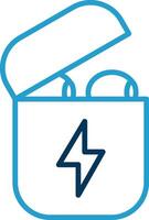 Charging Line Blue Two Color Icon vector