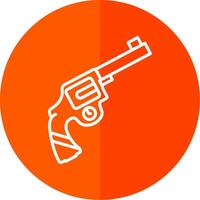 Gun Line Yellow White Icon vector