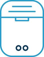 Earbuds Line Blue Two Color Icon vector