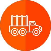 Truck Line Yellow White Icon vector