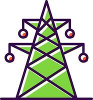 Electric Tower filled Design Icon vector