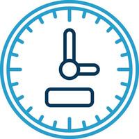 Clock Line Blue Two Color Icon vector