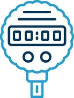 Pressure Gauge Line Blue Two Color Icon vector