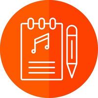 Songwriter Line Yellow White Icon vector