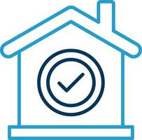 House Line Blue Two Color Icon vector