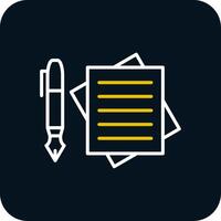 Notes Line Yellow White Icon vector