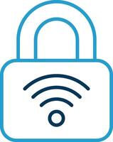 Padlock Line Blue Two Color Icon vector