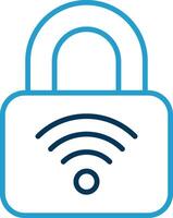 Padlock Line Blue Two Color Icon vector