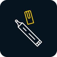 Pen Line Yellow White Icon vector