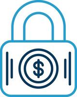 Padlock Line Blue Two Color Icon vector