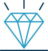 Diamond Line Blue Two Color Icon vector