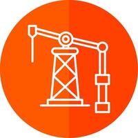 Oil Derrick Line Yellow White Icon vector