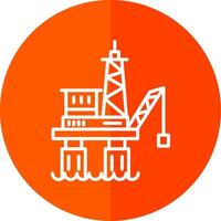 Offshore Platform Line Yellow White Icon vector