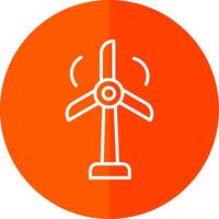 Wind Turbine Line Yellow White Icon vector