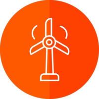 Wind Turbine Line Yellow White Icon vector