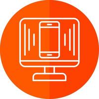 Responsive Design Line Yellow White Icon vector