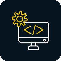 Web Development Line Yellow White Icon vector