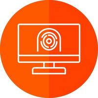 Security Computer Faceprint Line Yellow White Icon vector