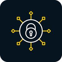 Security Connect Line Yellow White Icon vector