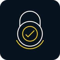 Security Check Line Yellow White Icon vector