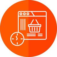 Shopping Time Line Yellow White Icon vector