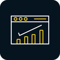 Page rank Checker Line Yellow White Icon vector