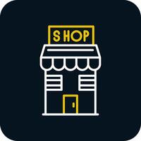 Shop Line Yellow White Icon vector