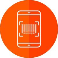 Barcode Scan Line Yellow White Icon vector