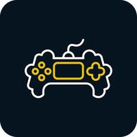 Game Line Yellow White Icon vector