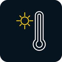 Thermometer Line Yellow White Icon vector