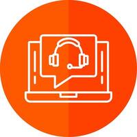 Support Call Line Yellow White Icon vector