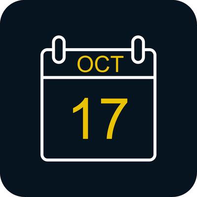 October Line Yellow White Icon
