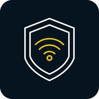 Wifi seguridad línea amarillo blanco icono vector