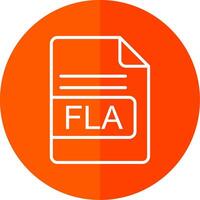 FLA File Format Line Yellow White Icon vector